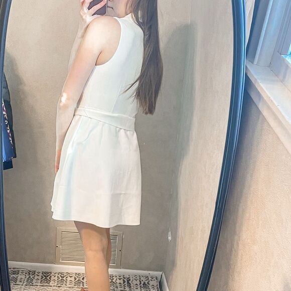 Ted Baker Laraaa Mock Wrap Tiered Mini Dress in White - Picture 3 of 9